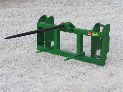 john deere bale spear for skid steer|skid steer hay bale spear.